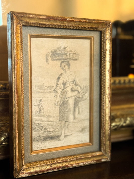 Antique French Pastoral Study