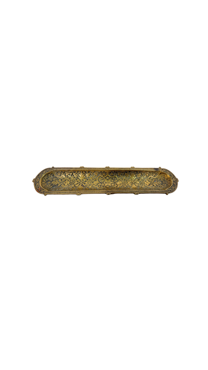 French Gilt Pen Tray with Damascene Detailing