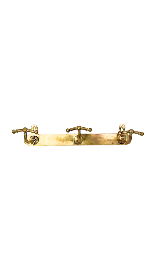 French Chromex Brass Wall Hook Rack