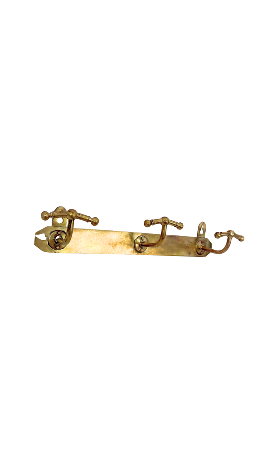 French Chromex Brass Wall Hook Rack