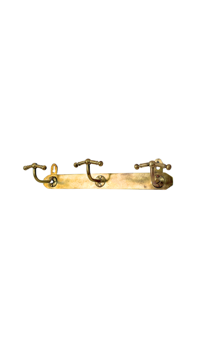 French Chromex Brass Wall Hook Rack