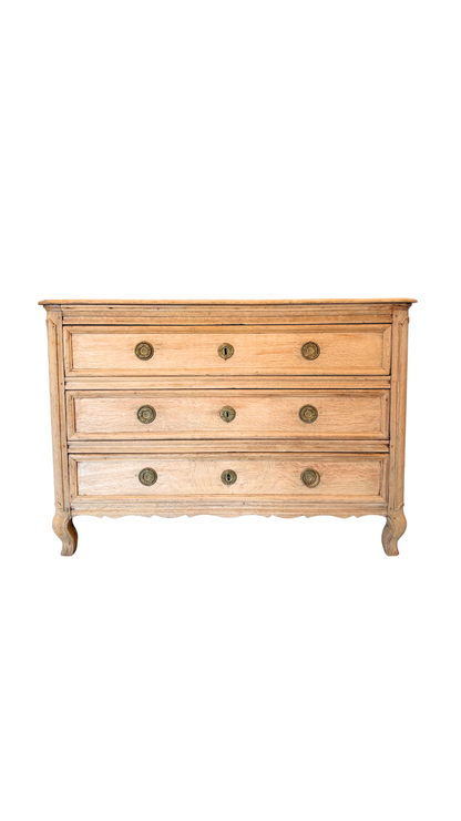 Antique French Provincial Oak Three-Drawer Commode