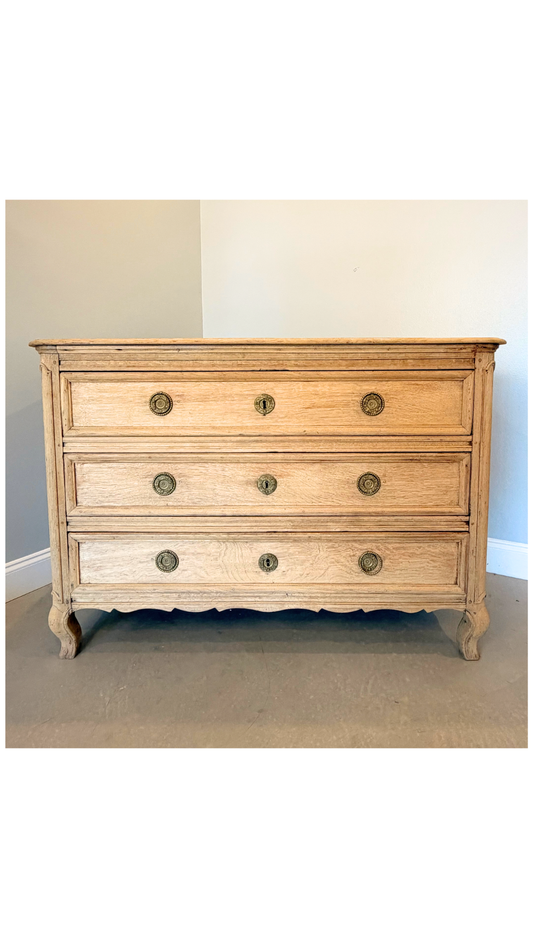 Antique French Provincial Oak Three-Drawer Commode