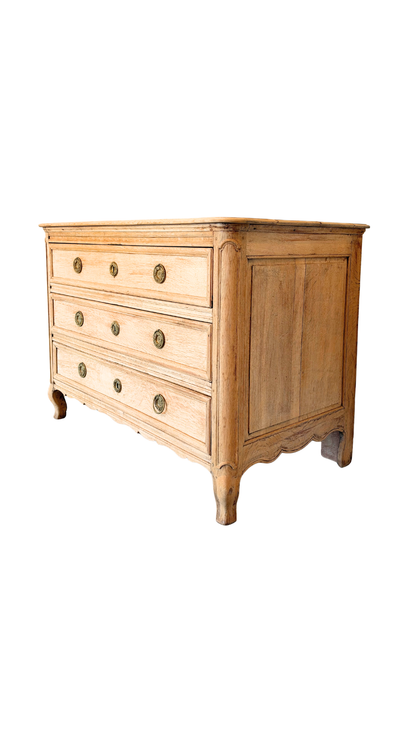 Antique French Provincial Oak Three-Drawer Commode