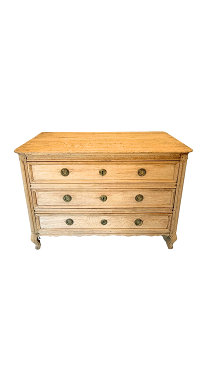 Antique French Provincial Oak Three-Drawer Commode