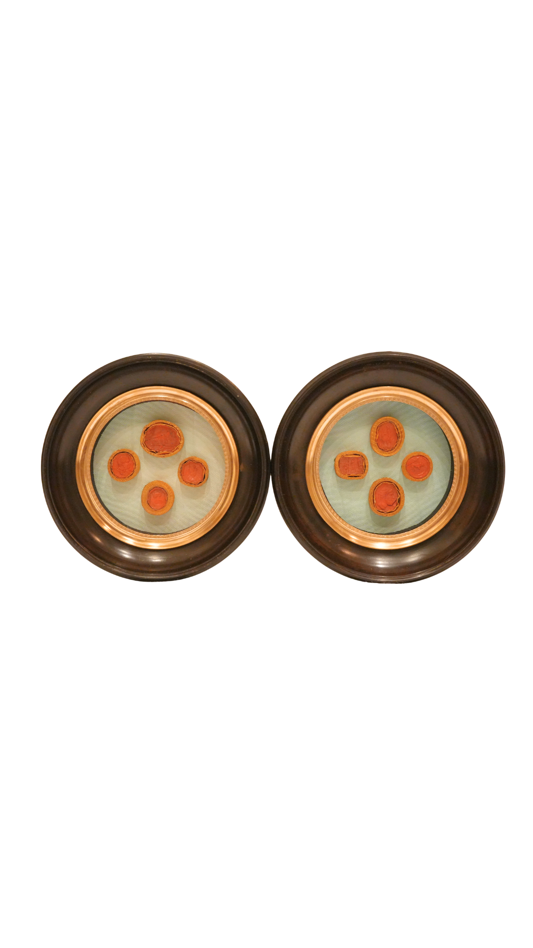 French Wax Seal Impressions in Antique Frame