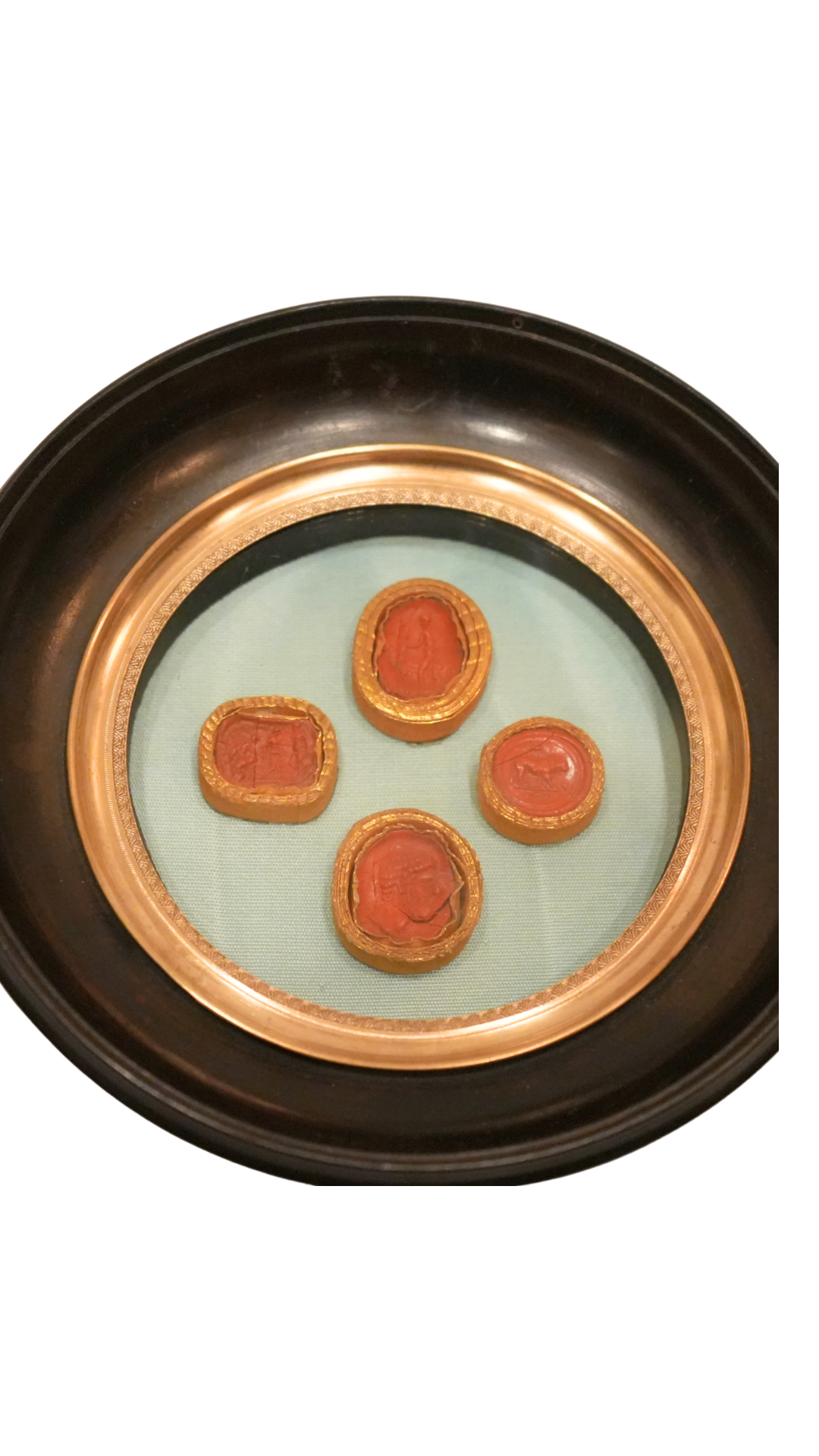 French Wax Seal Impressions in Antique Frame