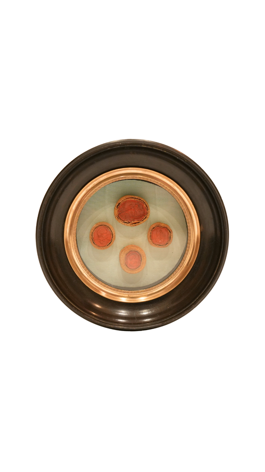 French Wax Seal Impressions in Antique Frame