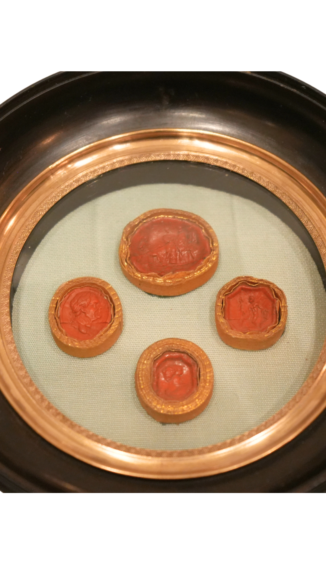 French Wax Seal Impressions in Antique Frame