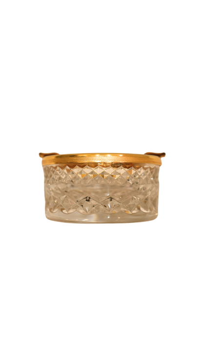 French Cut Crystal & Gilt Brass Ashtray