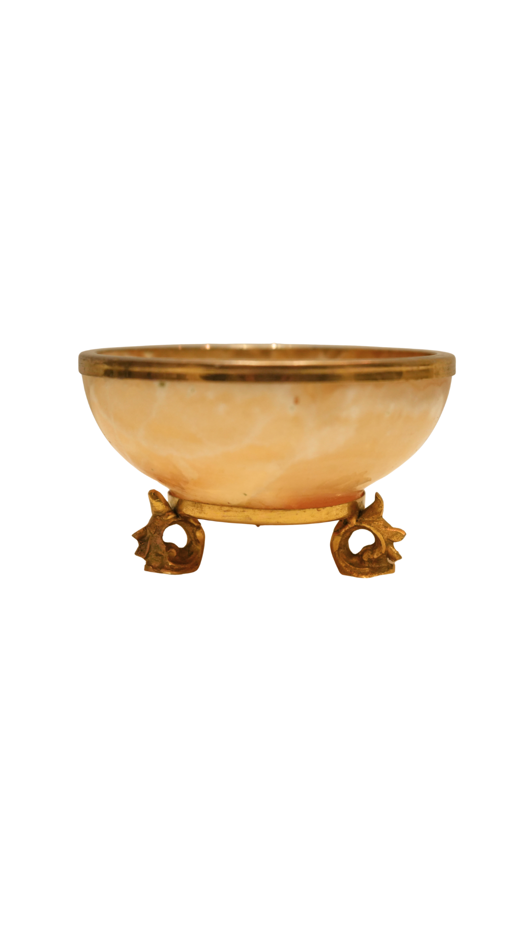 Vintage French Onyx & Brass Footed Bowl