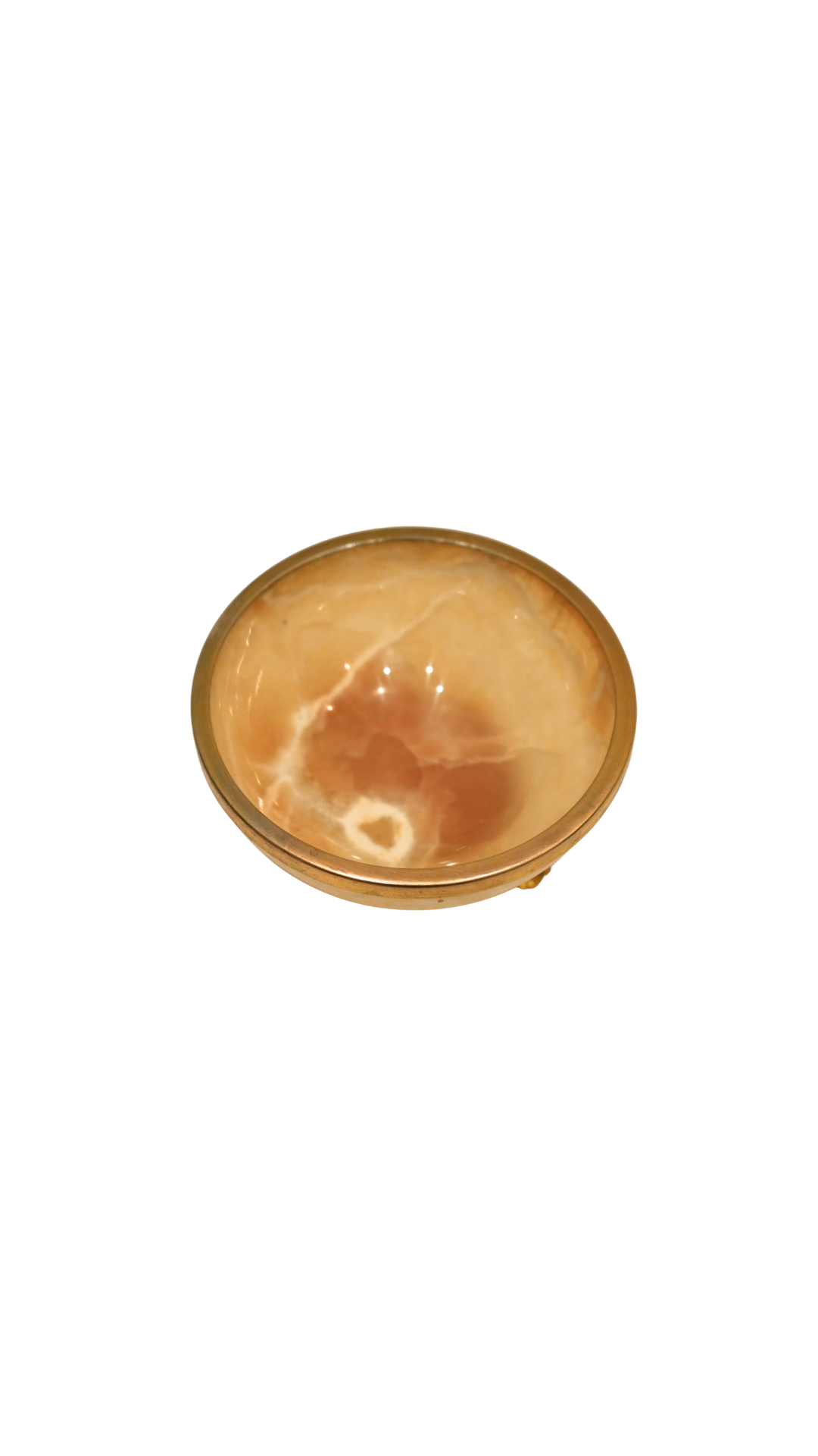 Vintage French Onyx & Brass Footed Bowl