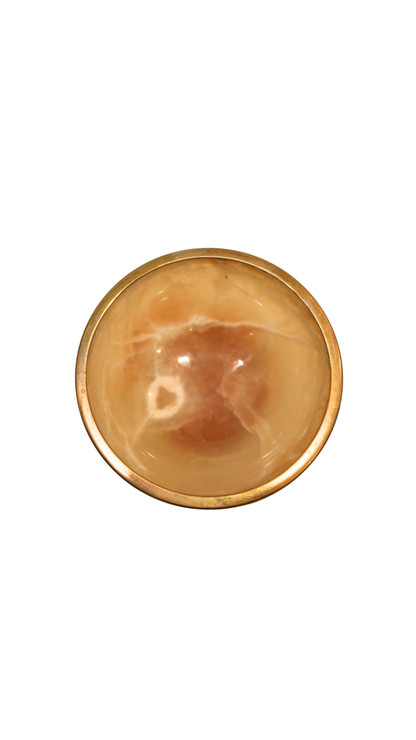 Vintage French Onyx & Brass Footed Bowl