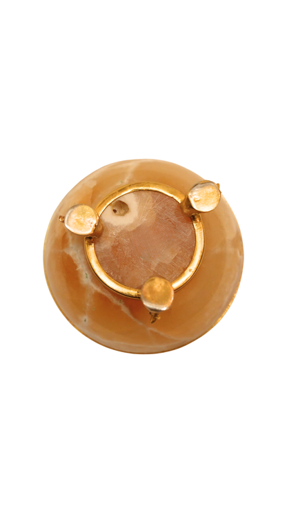 Vintage French Onyx & Brass Footed Bowl