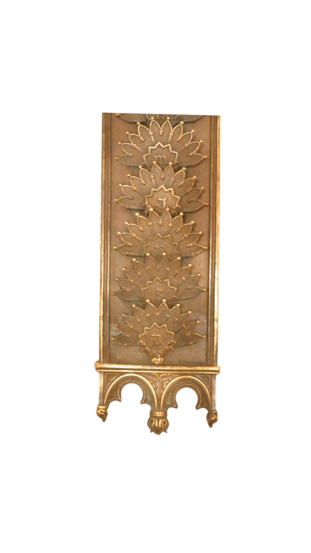 Antique French Bronze Neo-Gothic Semainier Weekly Organizer