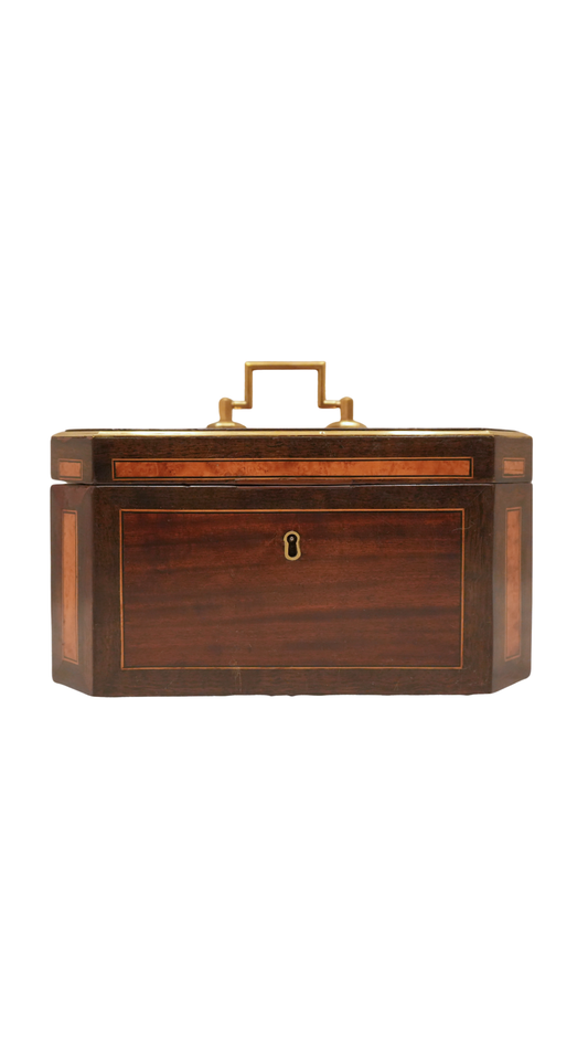 Antique French Inlaid Wood Traveling Box