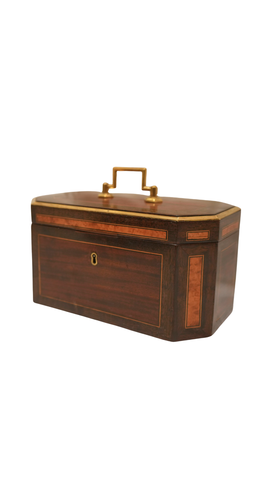 Antique French Inlaid Wood Traveling Box