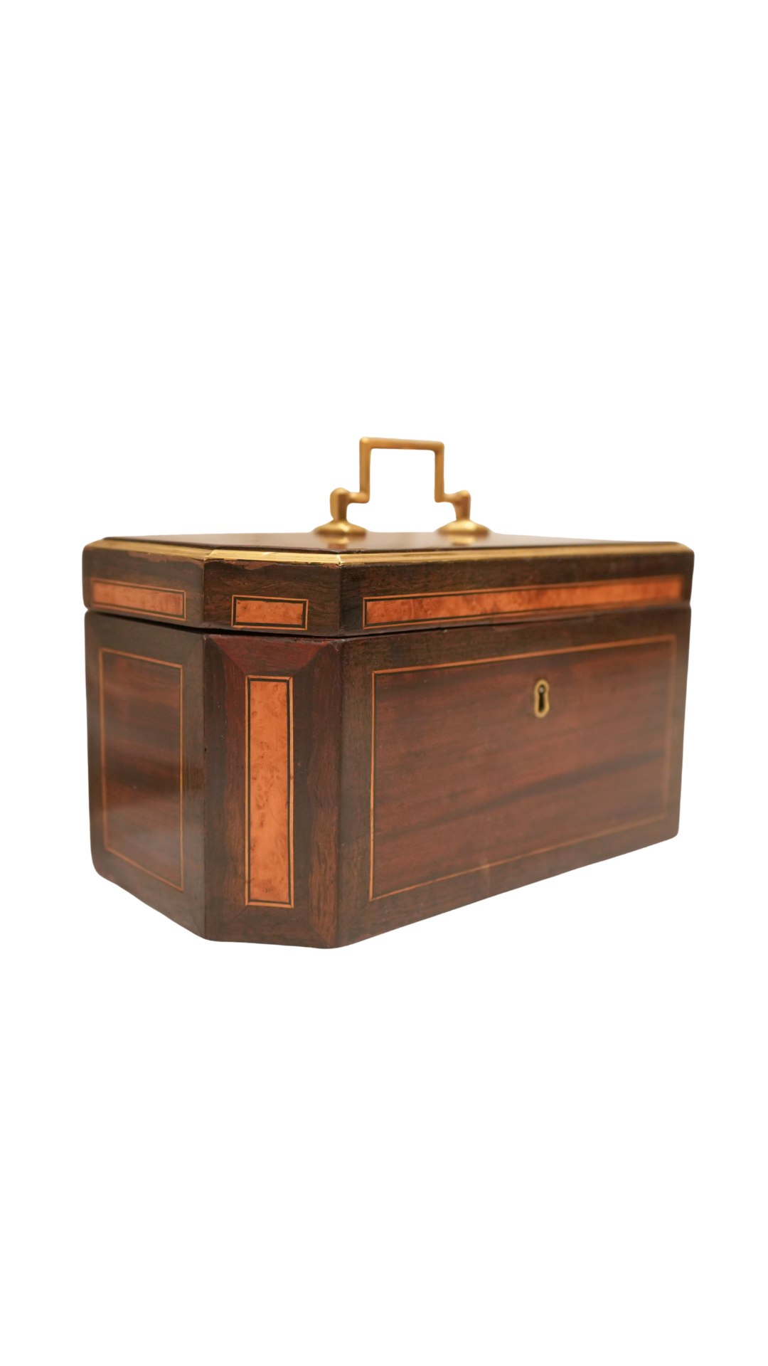 Antique French Inlaid Wood Traveling Box