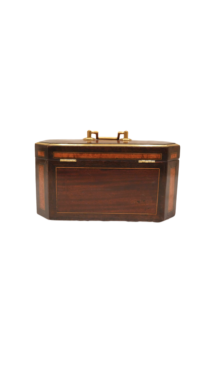 Antique French Inlaid Wood Traveling Box