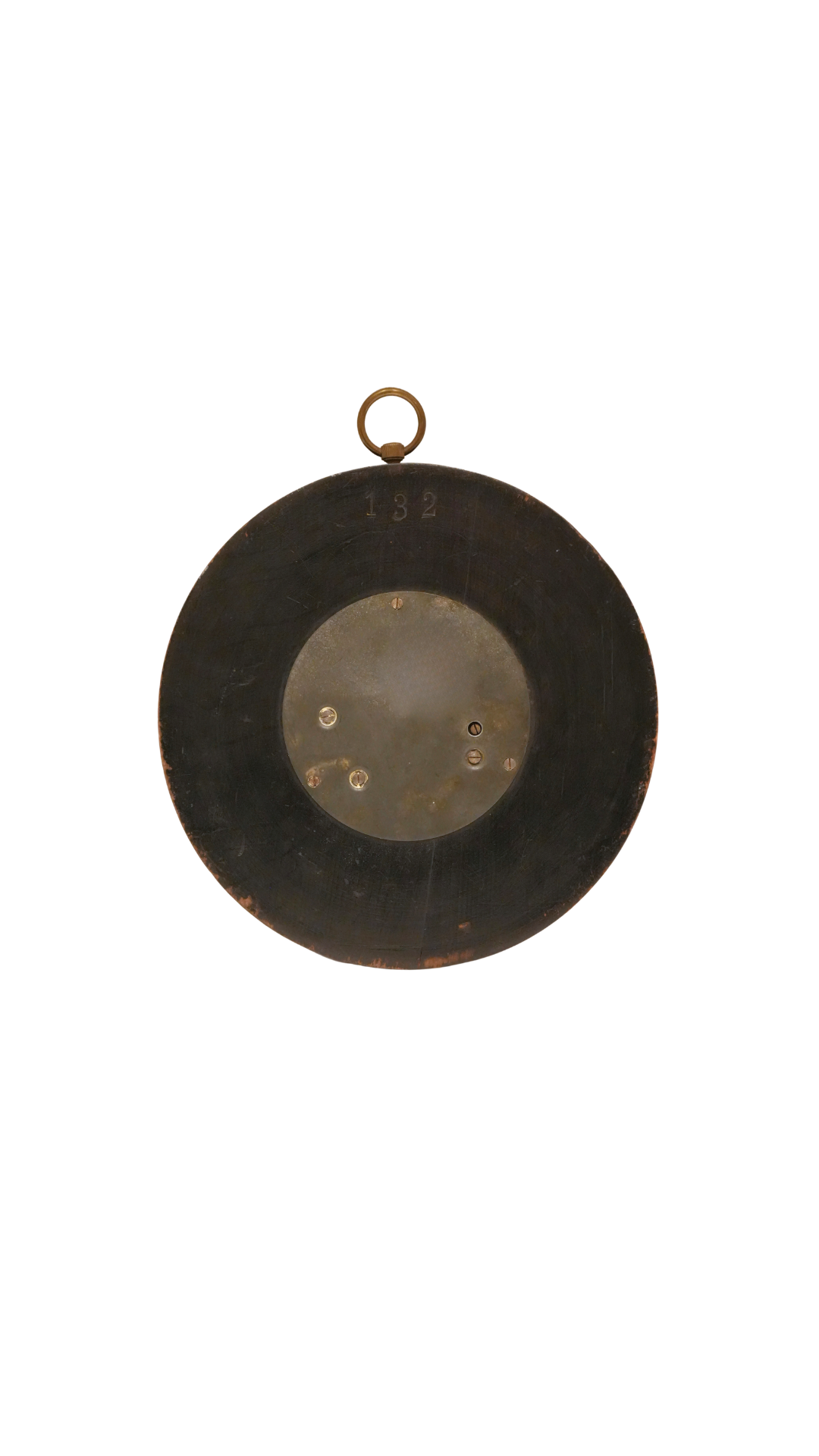 French Aneroid Barometer in Carved Ebonized Wood Frame