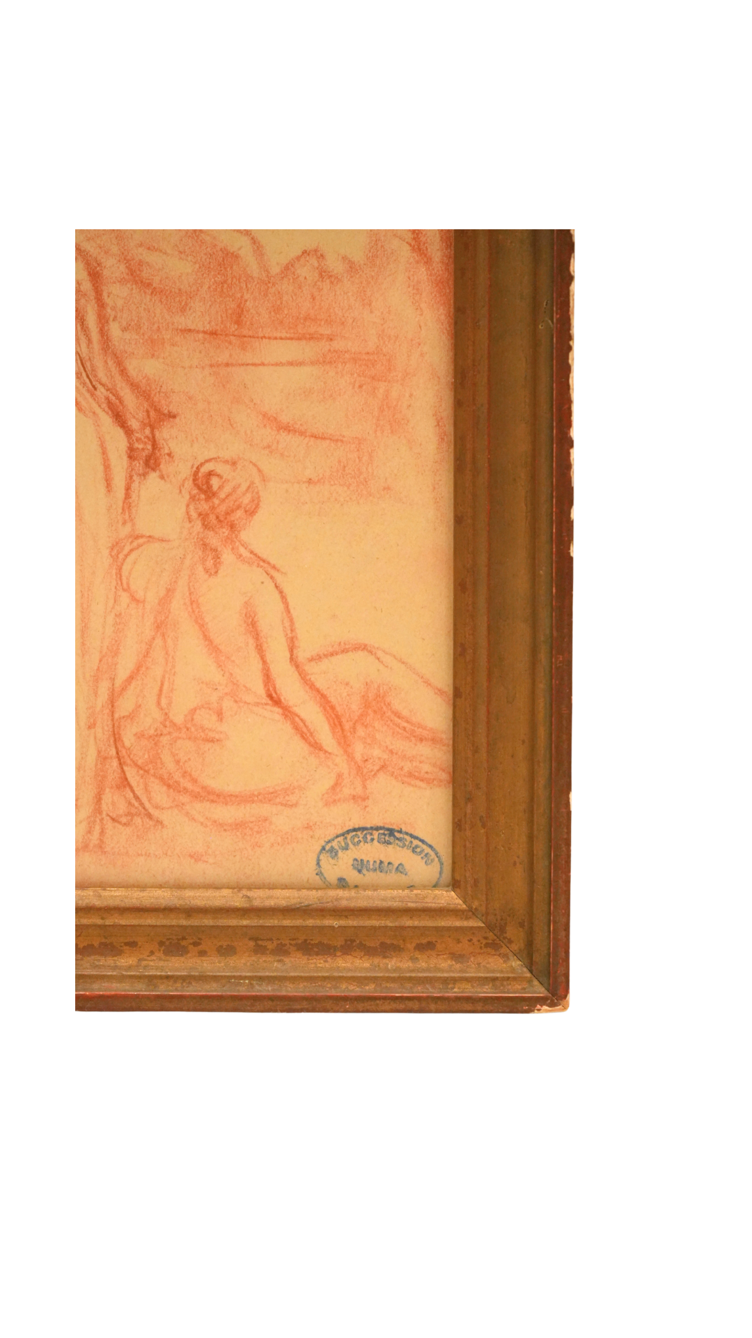 Numa François Gillet Antique French Sanguine Figure Study