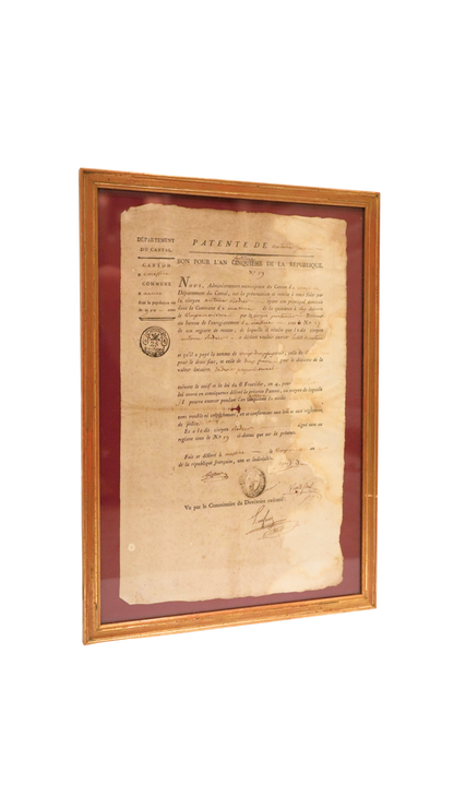 Late 18th-Century French Revolutionary Notary Patent Document