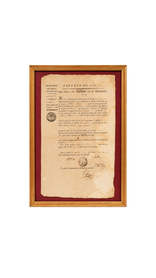 Late 18th-Century French Revolutionary Notary Patent Document