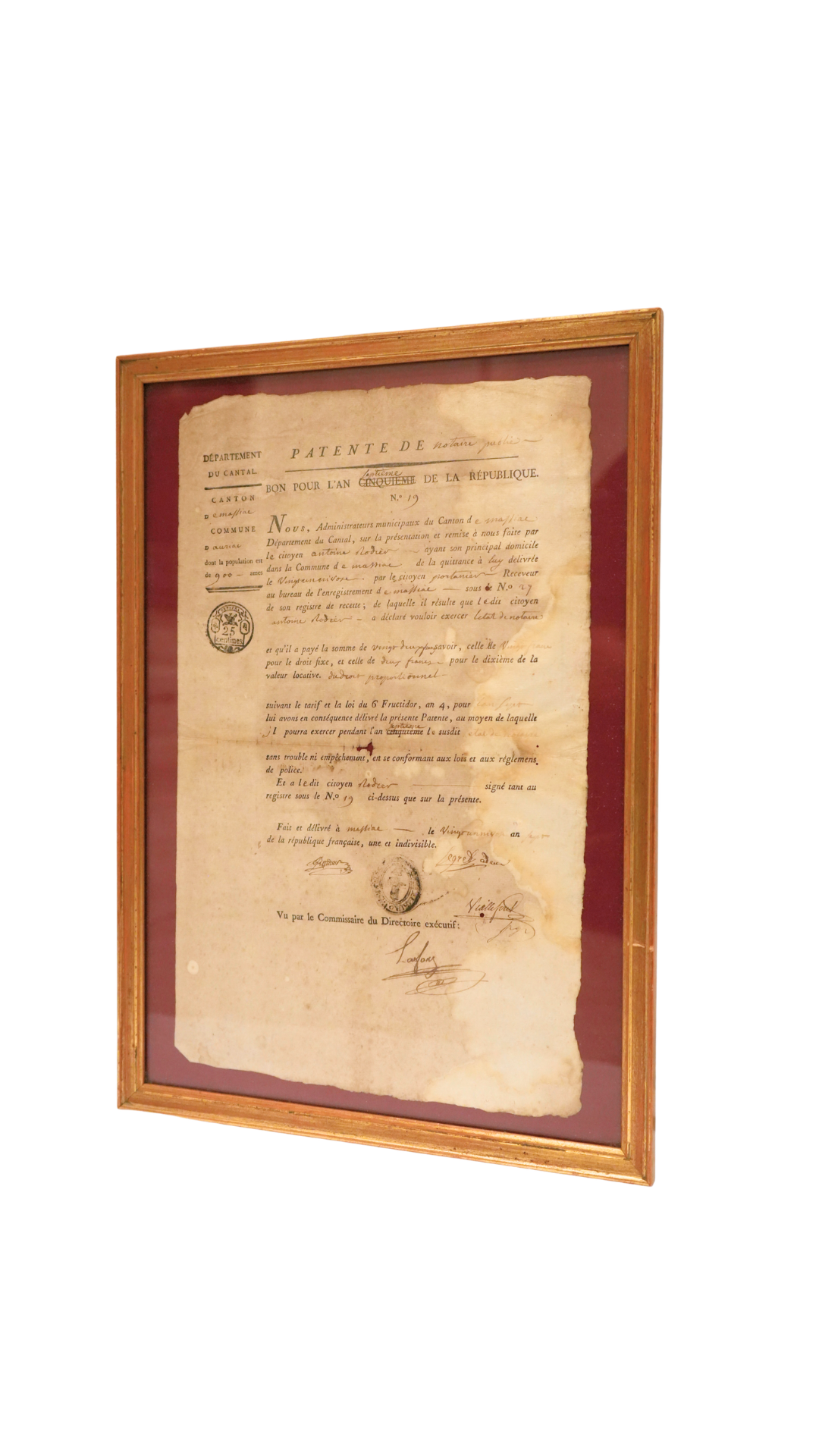 Late 18th-Century French Revolutionary Notary Patent Document