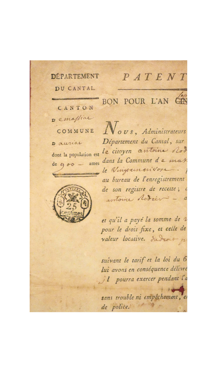 Late 18th-Century French Revolutionary Notary Patent Document