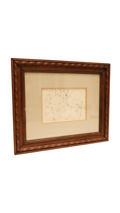 J. Roch French Ink Study of Musicians