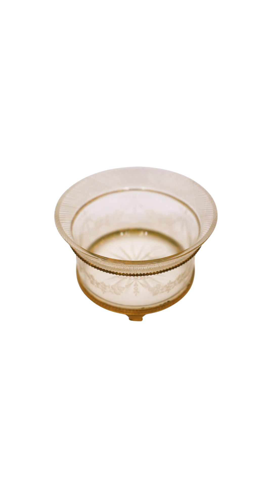 French Etched Glass & Bronze Mounted Bowl