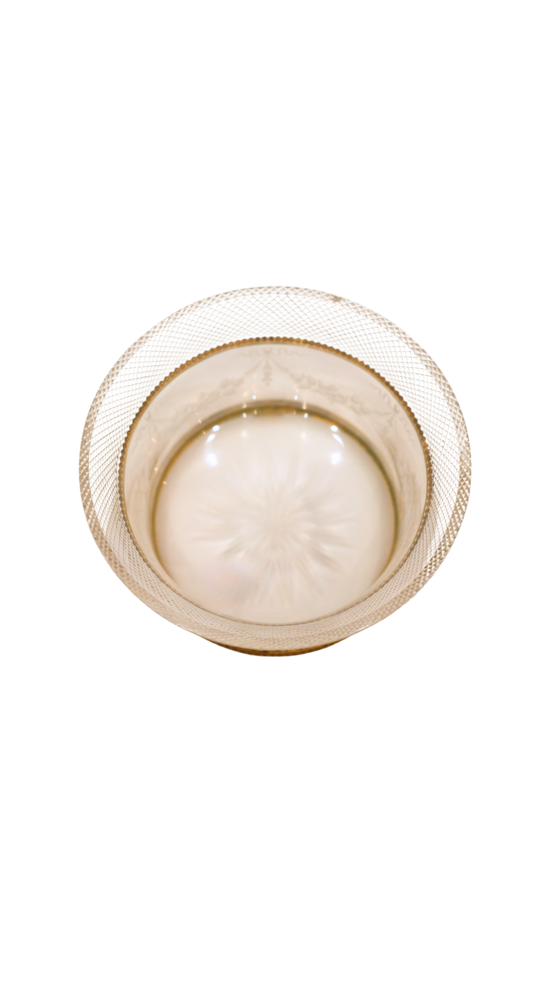 French Etched Glass & Bronze Mounted Bowl
