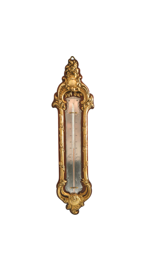 Napoleon III G. Durand Ormolu & Mahogany Thermometer