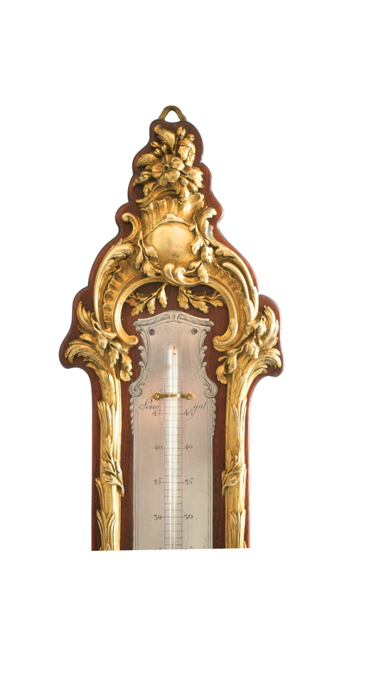 Napoleon III G. Durand Ormolu & Mahogany Thermometer
