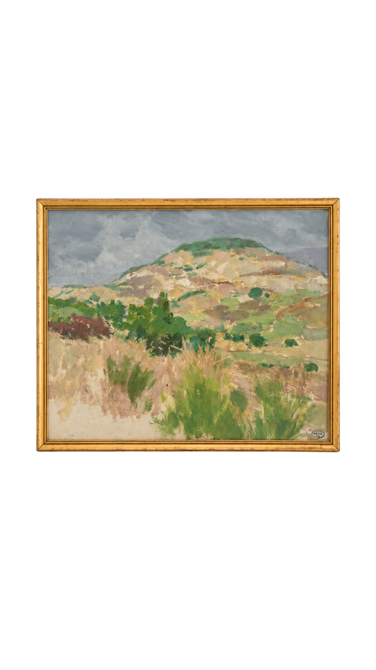 Henry Sené Landscape Oil Study, Atelier Stamp