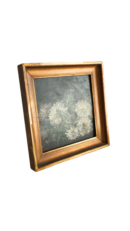 Antique French White Chrysanthemum Still Life