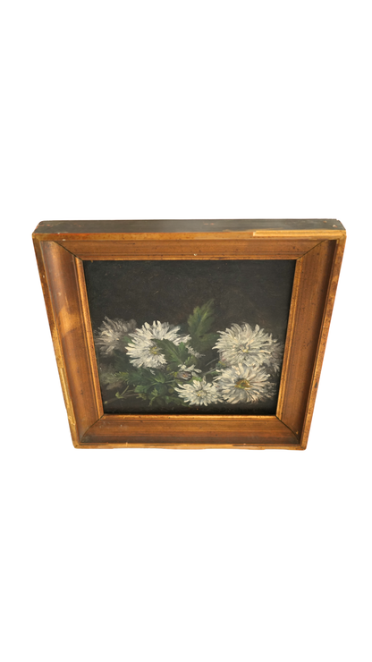 Antique French White Chrysanthemum Still Life
