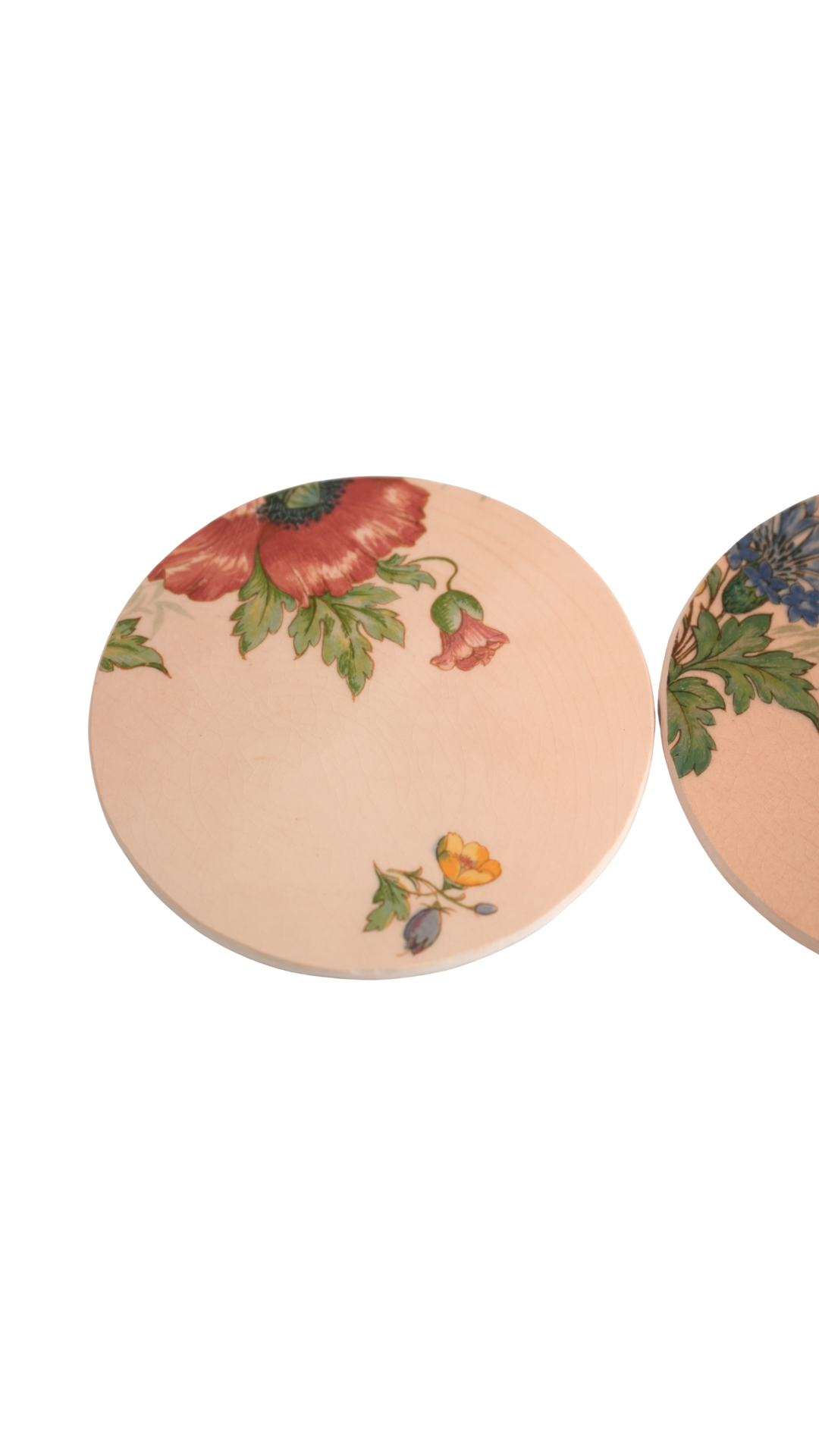 Set of Antique Villeroy & Boch Floral Coasters