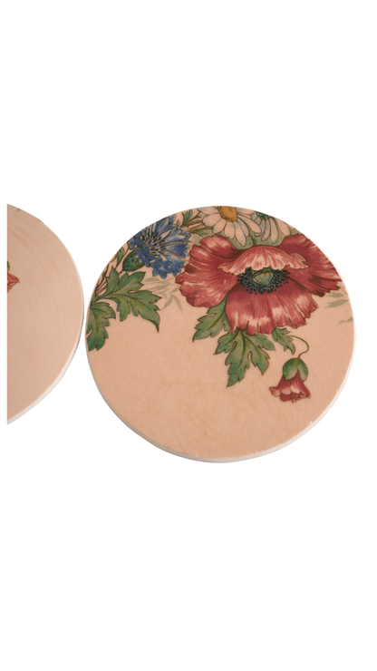 Set of Antique Villeroy & Boch Floral Coasters