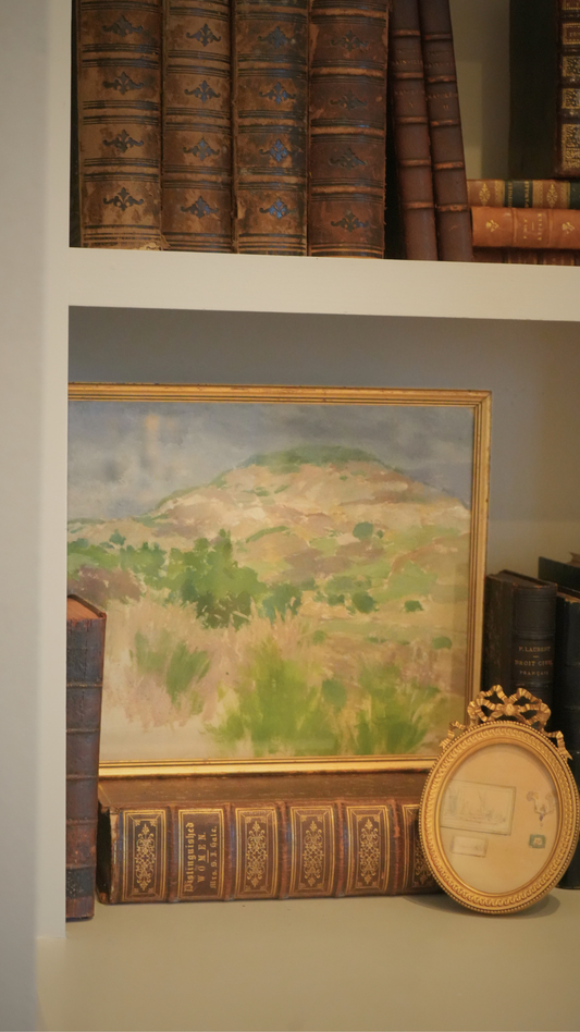 Henry Sené Landscape Oil Study, Atelier Stamp