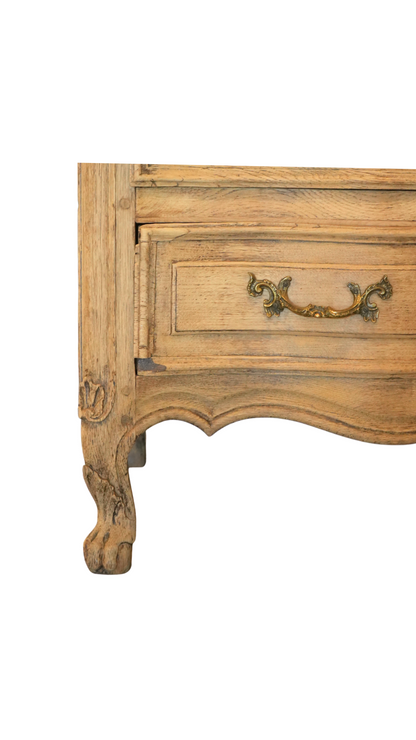 French Bleached Oak Louis XV Style Commode
