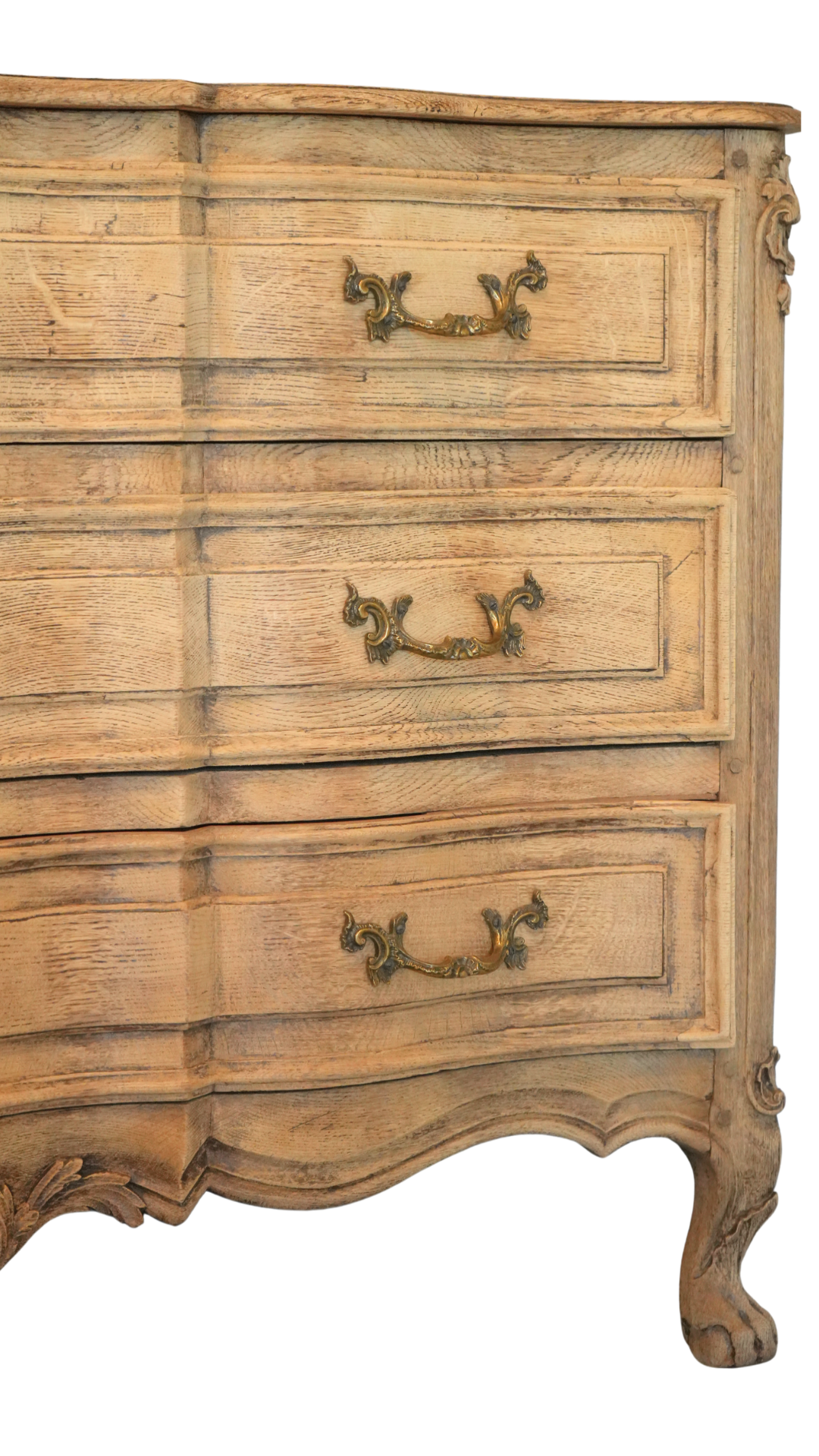 French Bleached Oak Louis XV Style Commode