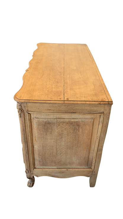 French Bleached Oak Louis XV Style Commode