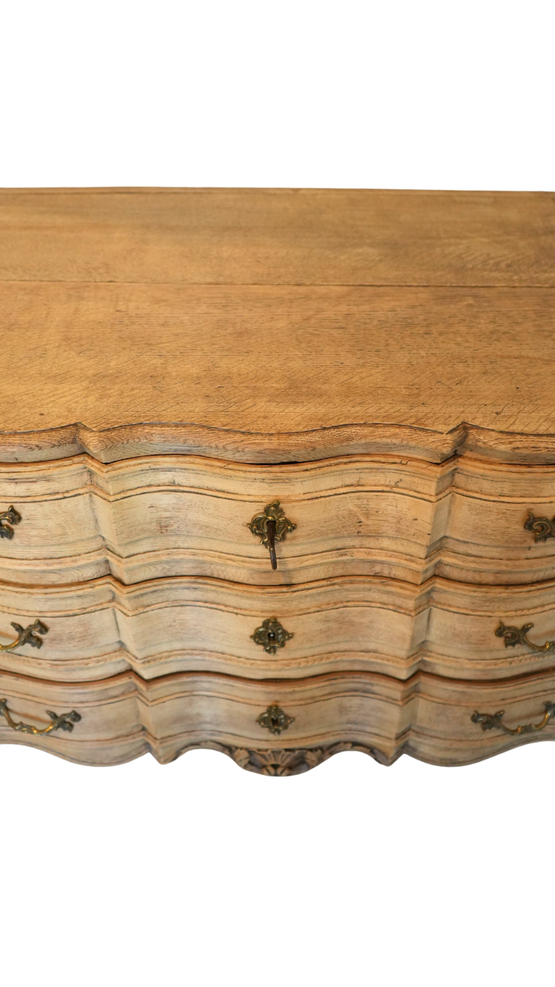 French Bleached Oak Louis XV Style Commode