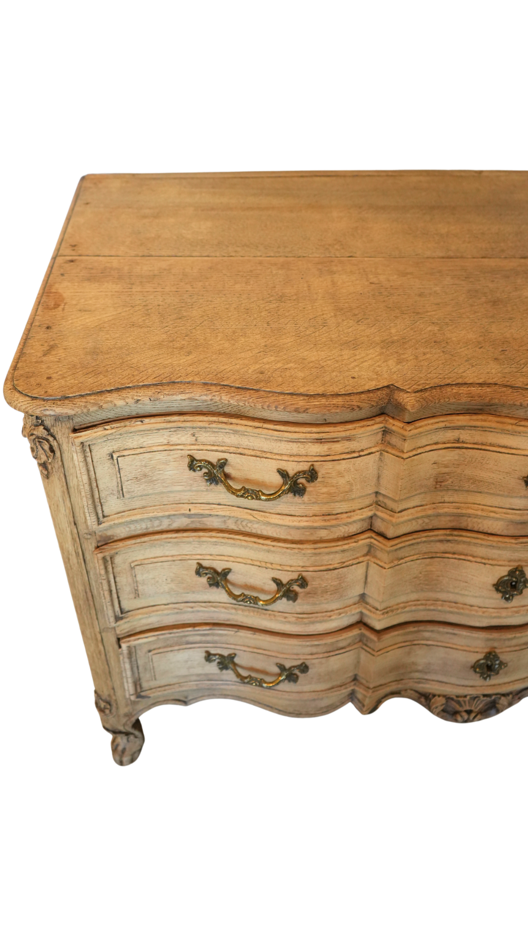 French Bleached Oak Louis XV Style Commode