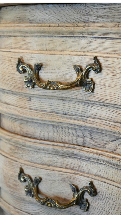 French Bleached Oak Louis XV Style Commode