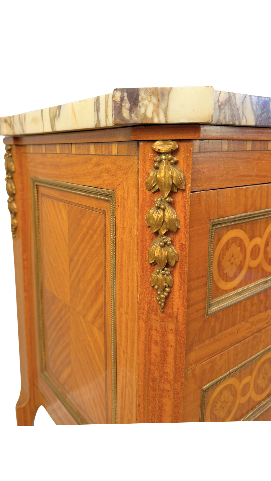 Signed A. Bougenier French Louis XVI Style Marquetry Side Chest