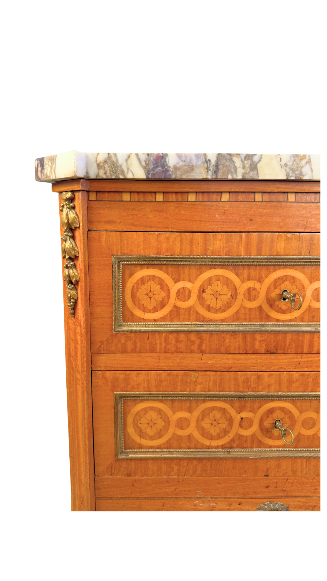 Signed A. Bougenier French Louis XVI Style Marquetry Side Chest