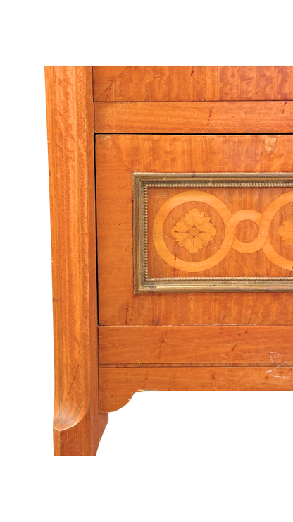 Signed A. Bougenier French Louis XVI Style Marquetry Side Chest