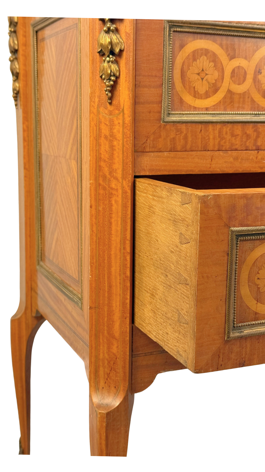 Signed A. Bougenier French Louis XVI Style Marquetry Side Chest